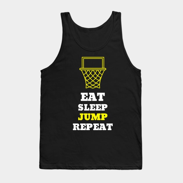 FUNNY Sports Basketball Saying Yellow White Tank Top by SartorisArt1